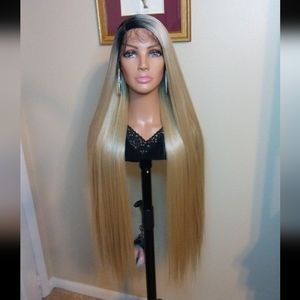 New, 36"L, HD w/ 5" R-Side Curved Lace Part, Baby Hairs, Glueless Lace Front Wig